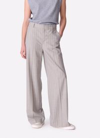 Vanessa Bruno - Pantalon droit à rayures - Taille 44 - Gris