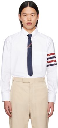 Thom Browne White 4-Bar Shirt