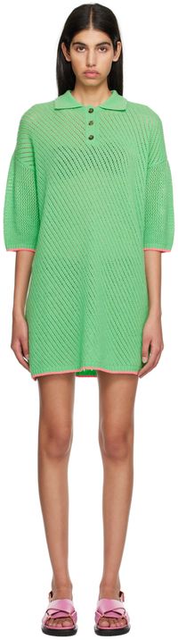 MSGM Green Button Minidress