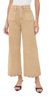 Good American Canvas Palazzo Cropped Pants good khaki001 0