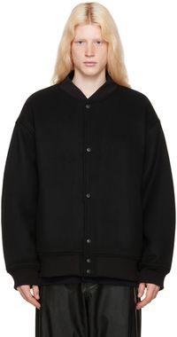 N.Hoolywood Black Drop Shoulder Bomber Jacket