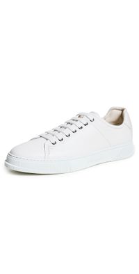 FERRAGAMO Clayton Leather Sneakers Bianco Ottico 9