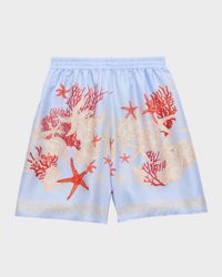 Boy's La Mer Barocco-Trim Shorts, Size 8-14