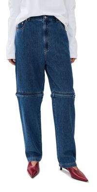 Tibi Lars Denim Convertible Zip Jeans Classic Blue 26