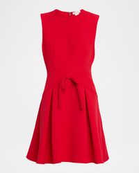 Hattie Sleeveless Bow-Front Crepe Mini Dress