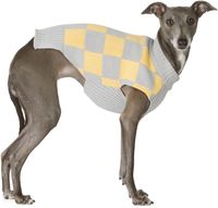 Merlot Pull jaune et gris en tricot de bambou pour chien