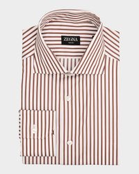 Men's Trecapi Cotton Bengal Stripe Dress Shirt