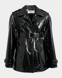 Shiny Cotton Belted Trench Coat