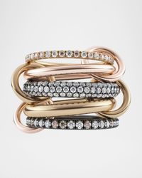 Leo 18k 2-Tone 5-Link Ring w/ Diamonds