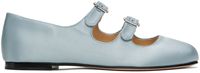 Sandy Liang SSENSE Exclusive Blue MJ Double Strap Ballerina Flats