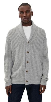 Guest in Residence Varsity Cardigan Heather Grey S