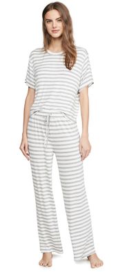 HONEYDEW All American Pajama Set Ivory Stripe XXS