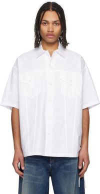 mastermind JAPAN Chemise blanche en toile oxford