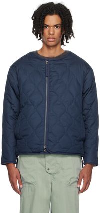 TAION Blouson réversible bleu marine rembourré en duvet à glissière