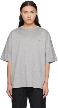 Juun.J T-shirt gris à logo brodé