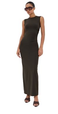 Stella McCartney Fluid Jersey Long Dress Dark Khaki S