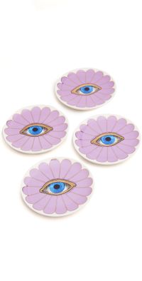Jonathan Adler Fleur Coasters Purple One Size