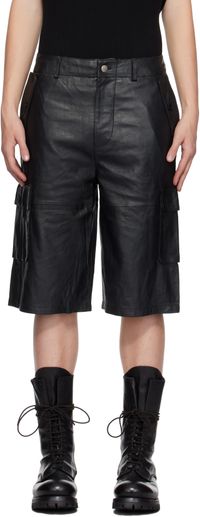 Deadwood Black Carter Leather Shorts