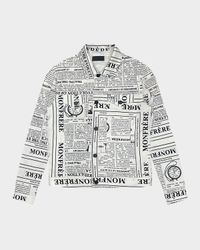 Men's Dean Logo Newspaper-Print Jacket
