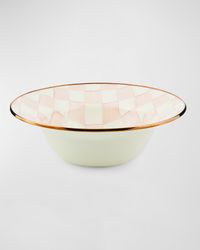 Rosy Check Enamel Serving Bowl