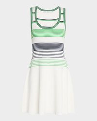 Veronkia Striped Knit Tank Dress