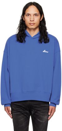 We11done Pull à capuche bleu à logos