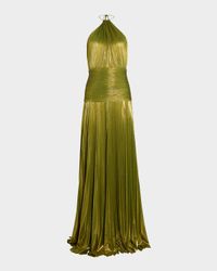 Thalia Metallic Halter Gown
