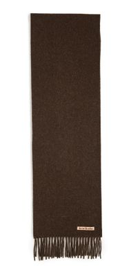 Acne Studios Canada Skinny Wool Scarf Brown Melange One Size