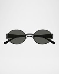 Men's GG1854SM Metal Oval Sunglasses