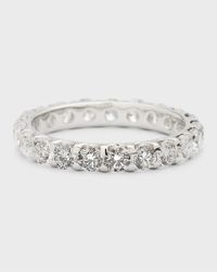 18K White Gold Round Diamond Eternity Band, Size 6