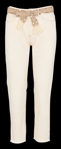 Please - Pantalon droit en coton mélangé - Taille L - Beige