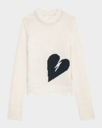 Malty Merino Wool Heart Sweater