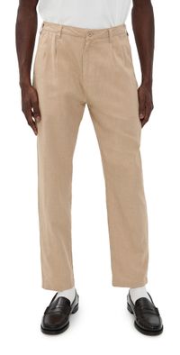 Quiet Golf Trouser Linen Pants 29.5 Tan XXL