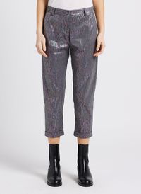 Imperial - Pantalon chino en velour côtelé et fil lurex multicolor - Taille L - Gris
