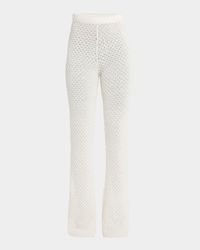 Textured Knit Flare Summer Trousers