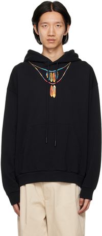 Marcelo Burlon County of Milan Black Printed Hoodie