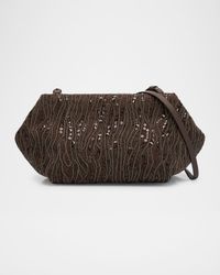 Pleated Mesh Monili Clutch Bag
