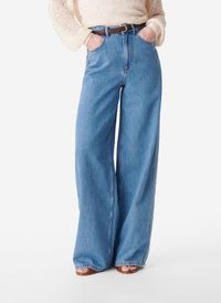 Vanessa Bruno - Jean flare en coton - Taille 42 - Bleu