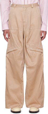 Y/Project Beige Gathered Trousers