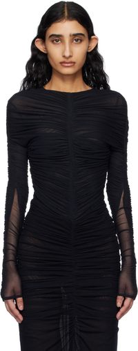 Mugler Justaucorps noir à effet ruché