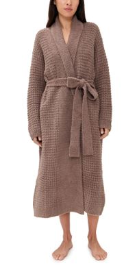 Eberjey Recycled Boucle Waffle Robe Deep Taupe L