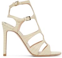 TOM FORD Sandales à talon aiguille Paradis blanc cassé gaufrées façon lézard