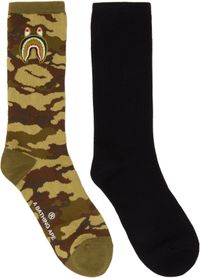 BAPE Black & Khaki 1st Shark Socks