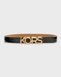 Logo Patent Leather Belt