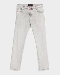 Men's Overdyed Wool Grey Wash Five-Pocket Pants
