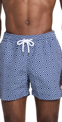 Frescobol Carioca Angra Print Sport Shorts 4.75 Navy Blue L