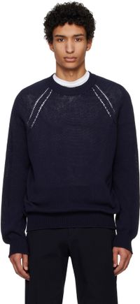 Jil Sander Navy Seamless Sweater