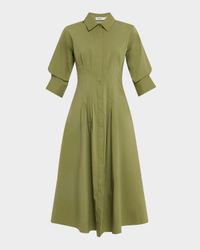 Jazz Pintuck Midi Shirtdress