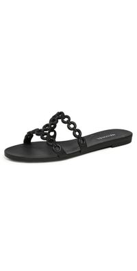 Aquazzura Infinity Chain Jelly Sandal Flats Black 37.5