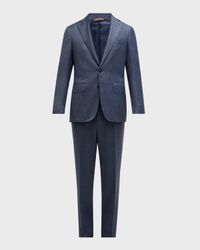Men's 130s Wool Tonal Check Suit